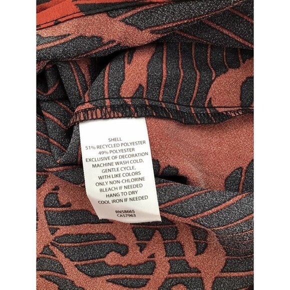 Halogen Womens Size Small Burgundy Rosette Stripe Lace Trim Sleeveless Blouse - Picture 6 of 6